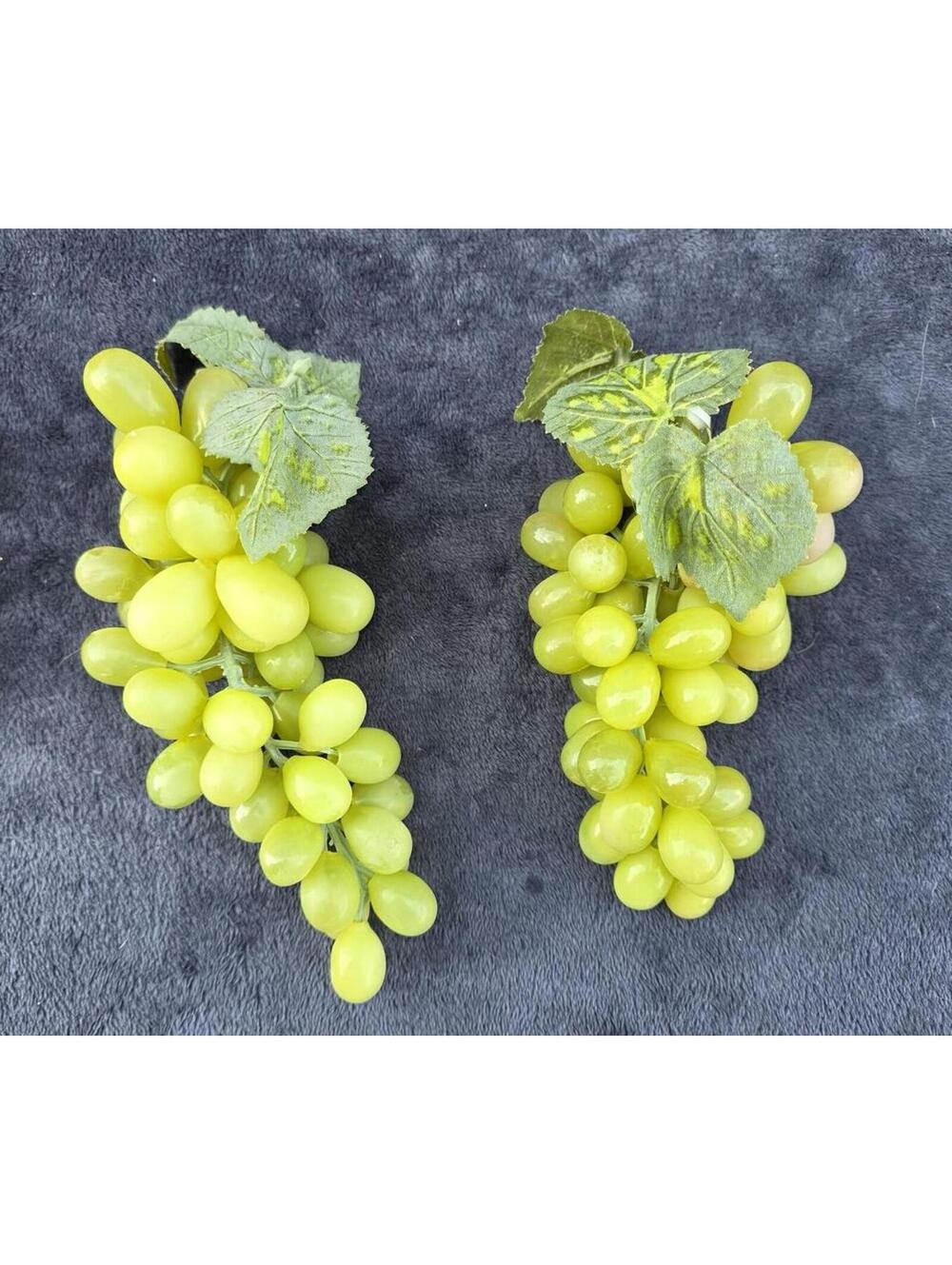 Vintage Artificial Green Grape Clusters Pair MCM Fruit Decor